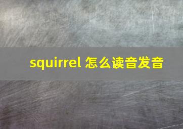 squirrel 怎么读音发音